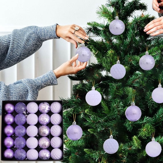 25pcs 6cm Purple Christmas Balls - Tree Decor