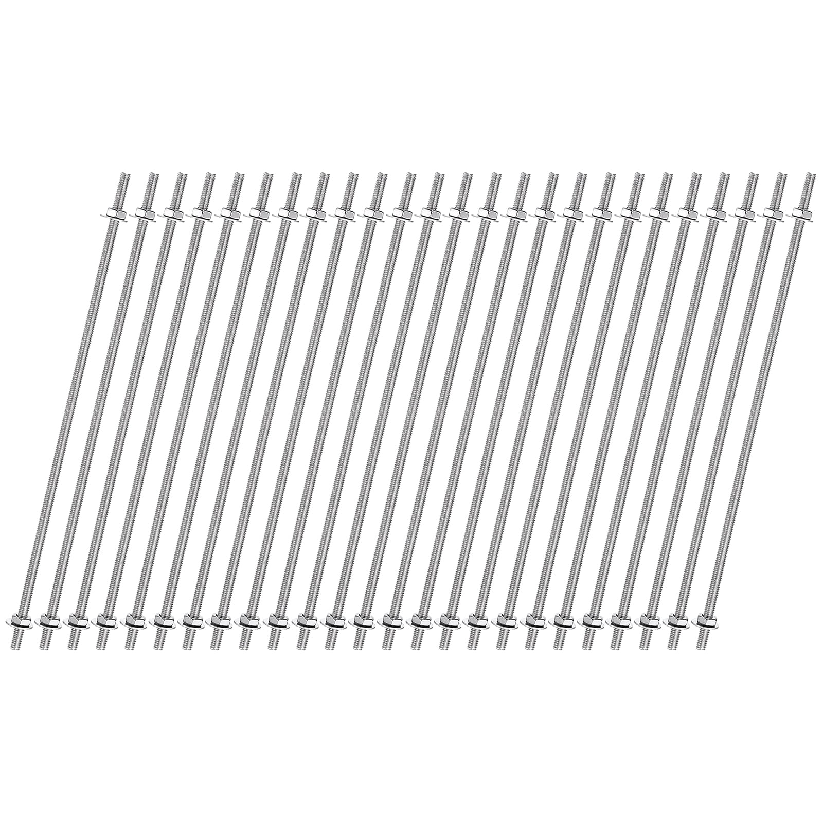 25pcs 8/32 Inch Threaded Rods with Hex Nuts and Washers 12 Inch Rod ...