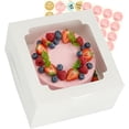 25pcs Cake Boxes 10x10x5 Inch with Window, 10 White Bakery Boxes ...