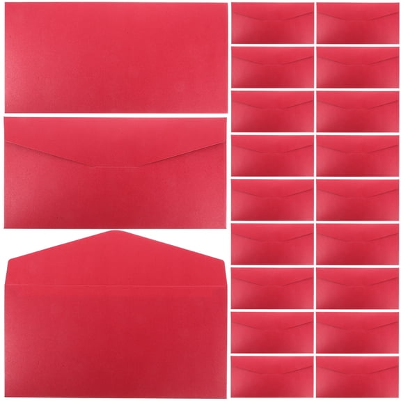 FONDOTIN 25Pcs Decorative Red Card Envelopes with Smooth Finish for Writing Use