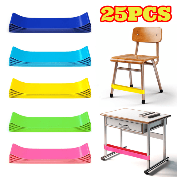 25pcs Chair Bands for Fidgety Feet, ADHD Tools, Fidget Chair Bands for Sensory Improve Focus & Reduce Restlessness, for ADHD ADD Autism, Alternative Seating