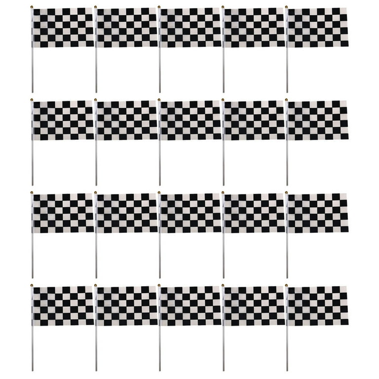 25pcs-checkered-flag-race-flag-on-a-stick-small-race-car-birthday-decoration-walmart-com