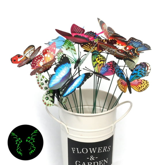 25pcs Colorful Butterfly Garden Stakes – Outdoor Windproof Decorations for Yard, Patio, Flower Pots – Moving Plastic Butterflies on Metal Stakes (Multicolor) – Home Decor
