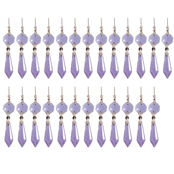25pcs Crystals Ornament Colorful Rainbow Maker Crystal Chandelier Prisms Icicle Drop Pendants