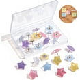 thumbnail image 1 of 25pcs Cute Decorative Star Thumb Tacks Decorative Star Push Pins Offices Supplies Decor Desk Accessories for Office or Home Photos 0.8x0.6In, 1 of 6
