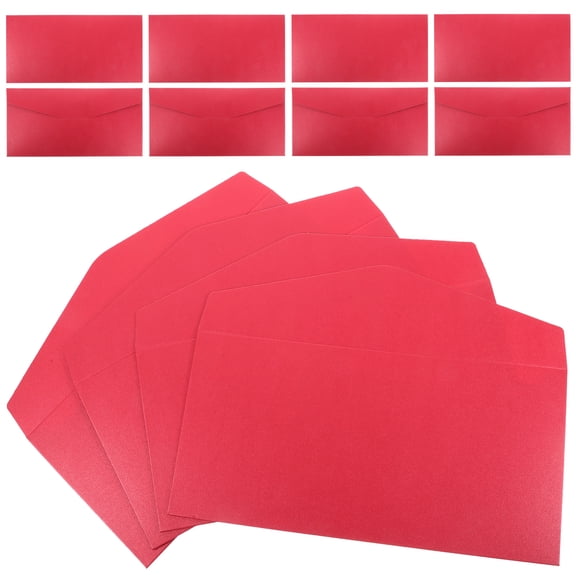 Raindrops Red Paper Card Envelopes for Friends, 25 Pieces, Delicate Design, Perfect for Invitations and Greetings