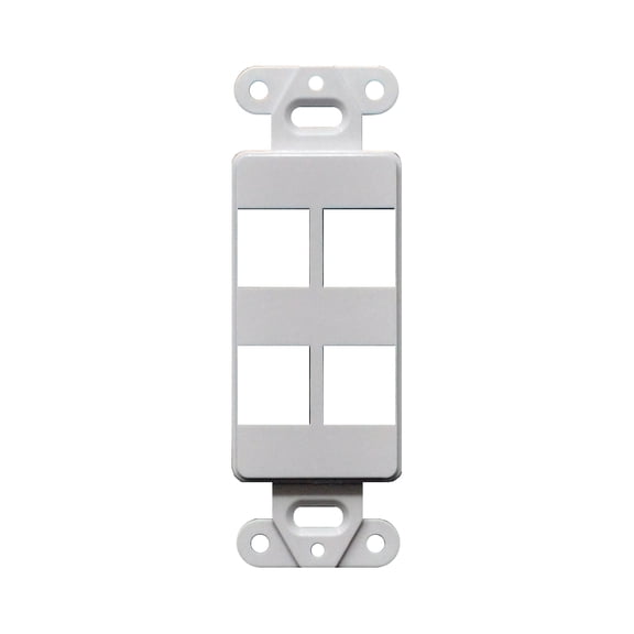 25pcs Decorator Style Keystone Jack 4 Port Modular Wall Insert Cover Plate White