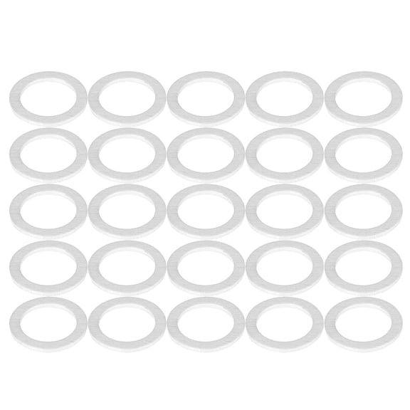 25pcs Durable M14 Silver Tone Oil Drain Plug Gaskets Replacement for Hyundai 21513-23001