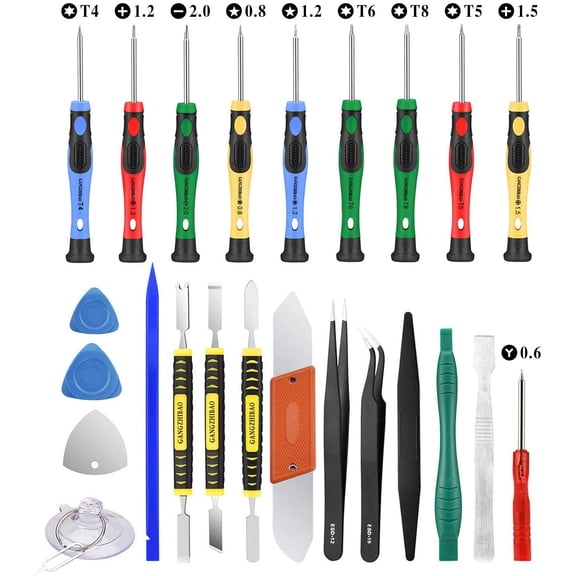 25pcs Electronics Repair Tool Kit, Precision Screwdriver Set Magnetic for Fix Apple iPhone,Cell Phone,Smart Watch,Computer,PC,Tablet,iPad,Camera,Xbox,PS4 Pry Open Replace Screen Battery