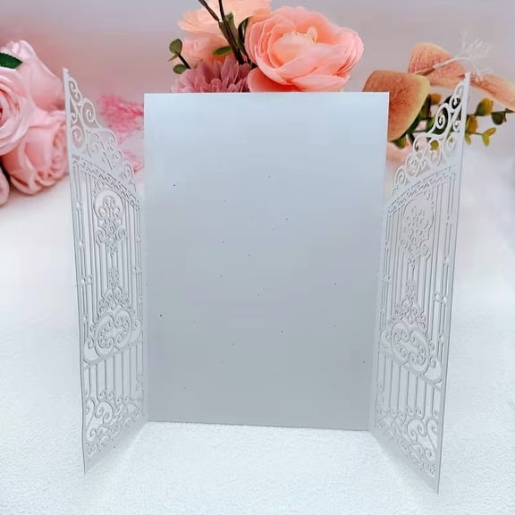 25pcs Elegant Glitter Laser Cut Wedding Invitations - Customizable for Weddings, Anniversaries, and Celebrations