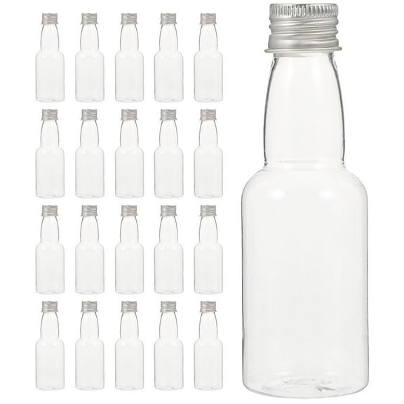 25pcs Empty Juice Bottles with Cap Clear Beverage Bottle Portable Milk Bottle for Picnic