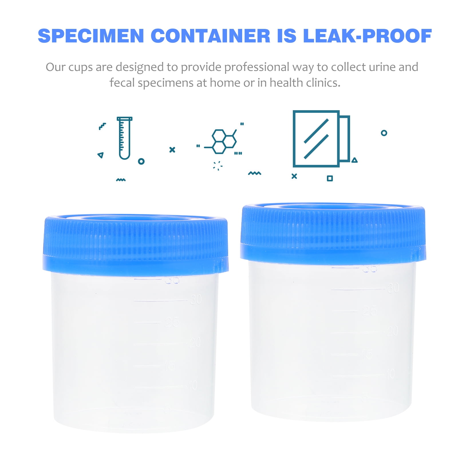 25pcs Fecal Specimen Cup Urine Sample Container Sputum Collection Cup