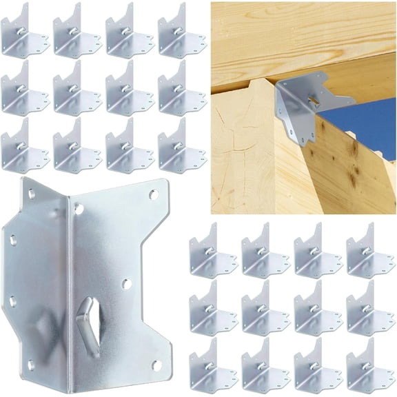25pcs Galvanized Framing Angle Brackets - Multi Purpose Wood Frame Connectors, Rafter Deck Brackets, Joist Hanger, Concrete Forms, Reinforcing l Angle(1-7/16in. X 2-1/2in.,Style1)