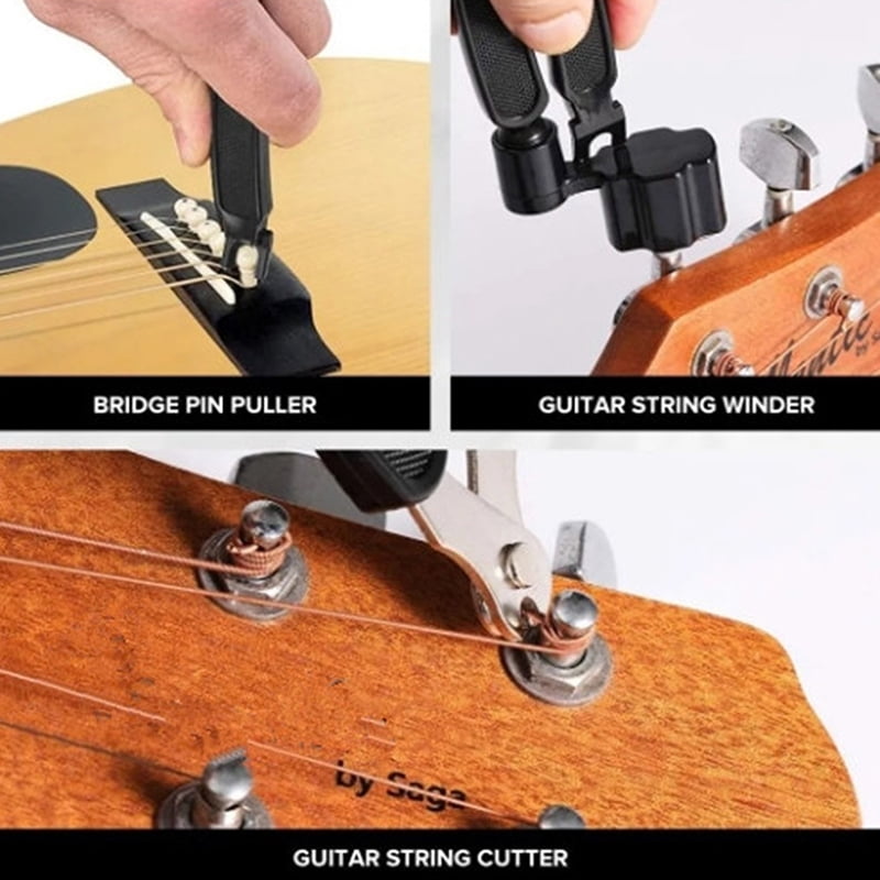 25pcs Guitar Tool Kit With Carry Bag Repair Maintenance Tools String Action Ruler Luthier File Guitar Bridge Pins Guitar Ukulele