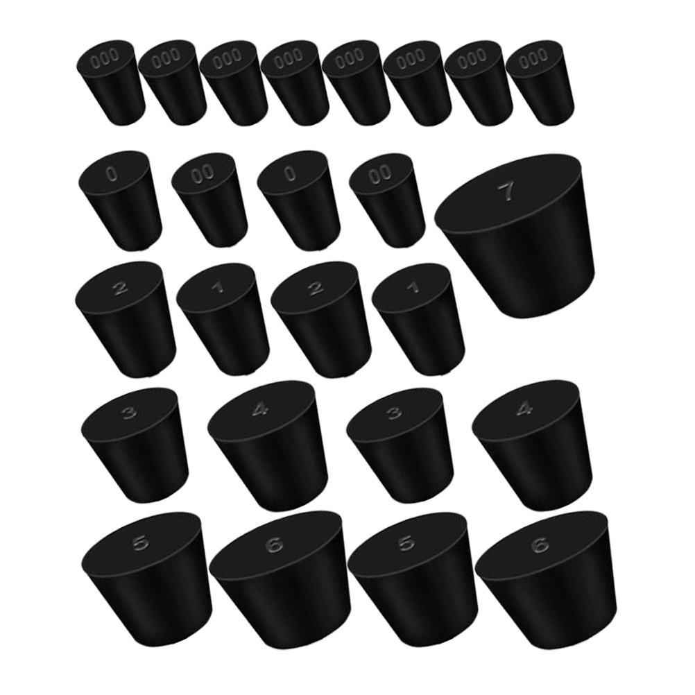 25pcs Lab Stoppers Solid Bottle Stoppers Tube Rubber Stoppers Flask