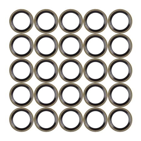 25pcs M12 Bronze Tone Auto Car Engine Oil Drain Crush Flat Bonded Washer Gaskets