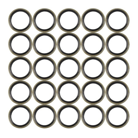 25pcs M16 Bronze Tone Auto Car Engine Oil Drain Crush Flat Bonded Washer Gaskets