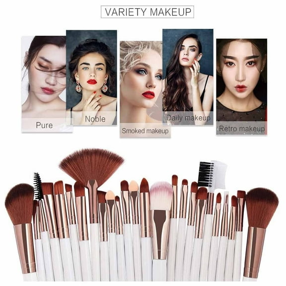 25pcs Makeup Brushes Set, Includes All Types of Face Brushes, Create ann All-over Makeup Look