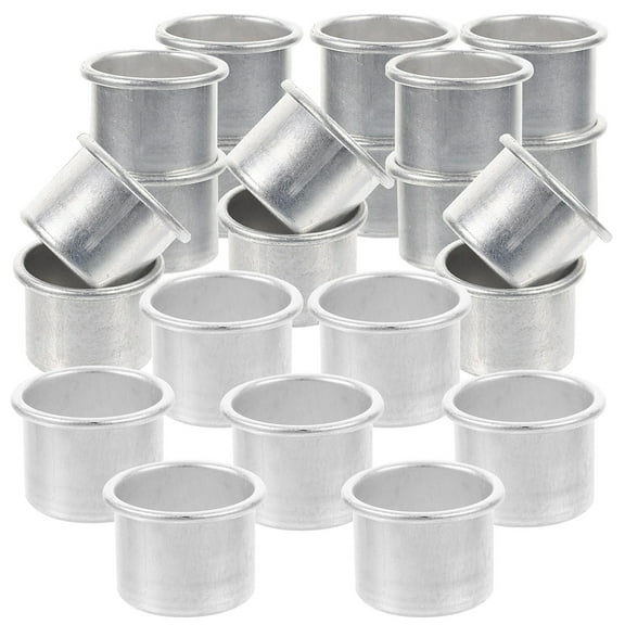 Recardis 25pcs Metal Candle Inserts Candlestick Holder Cup Aluminum Metal Candle Cups Candle Accessories