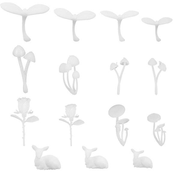 25pcs Mini Resin Filler Resin Charms Accessories Forest Theme Mushroom Fawns Resin Filler Epoxy Resin Mold Filler Bud Rose Filling Model Jewelry Making Supplies DIY Crafts (White) for diy