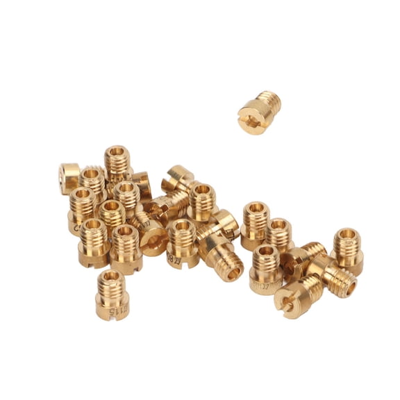 25pcs Motorcycle Carburetor Main Jet Kit M5 Nozzles Set for Dellorto PHBG SHA SHB Carburetors Heavy Duty Metal Jets Replacement Pack, 55 to 115 / 0.20-0.45 inches