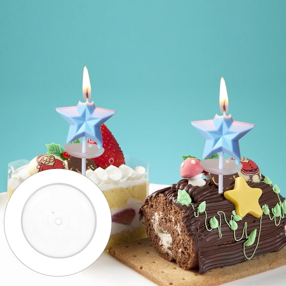 WHAMVOX 25pcs Transparent Candle Drip Protectors for Home High Transparency PP Material with Convenient Hole Design