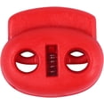 thumbnail image 1 of 25pcs Plastic Cord Locks End Spring Stopper Fastener Slider End Spring Stoppers Toggles for Drawstring Red, 1 of 5