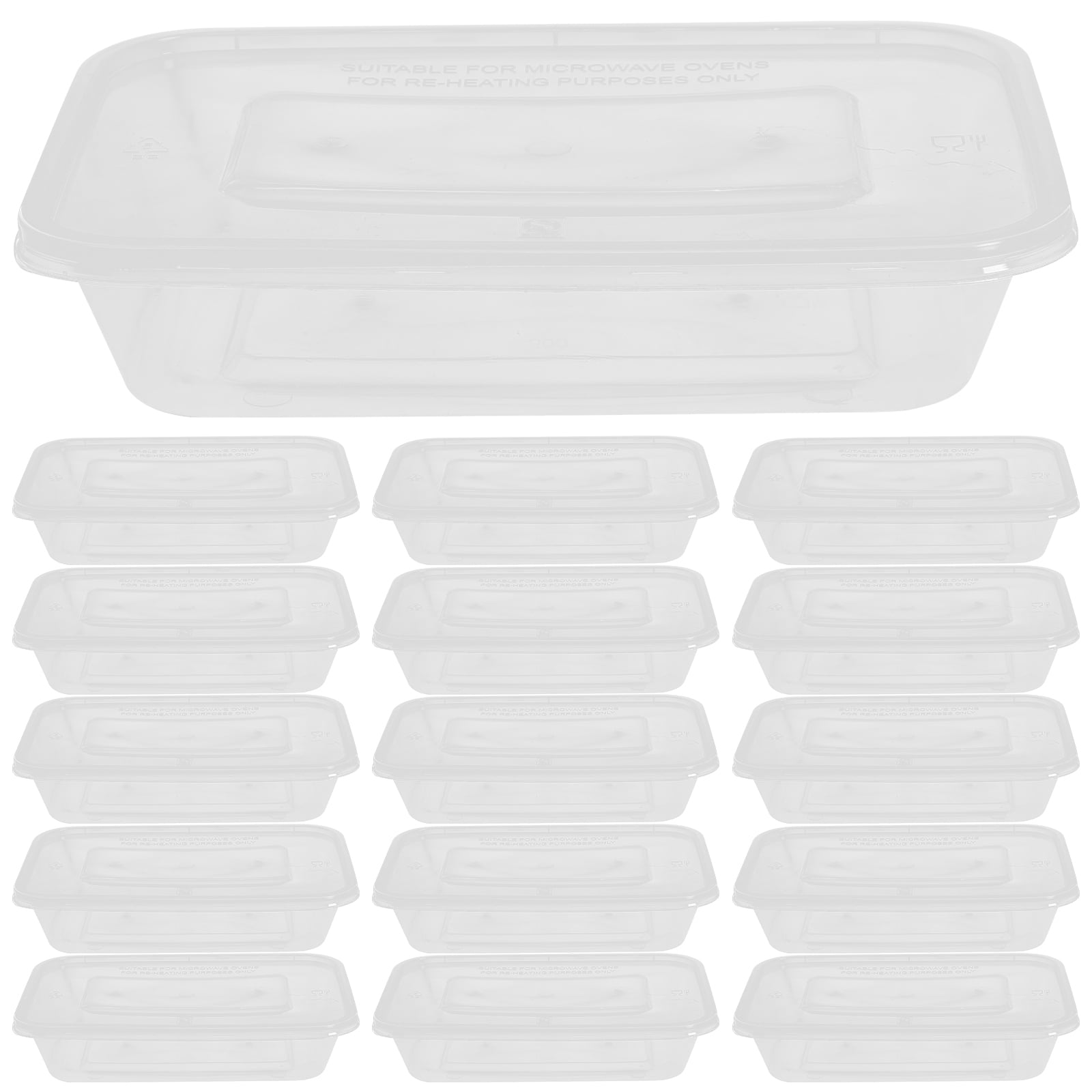 25pcs Plastic Food Containers Clear Meal Prep Containers with Lids