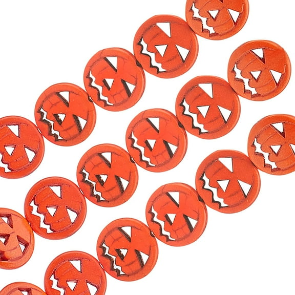 25pcs Pumpkin Beads Strands Jack o Lantern Turquoise Beads Strands Loose Beads for Fall Earring Bracelet Necklace Jewelry Making