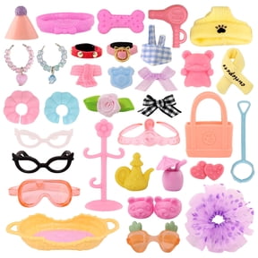 25pcs Random Accessories Set Clothes Bow Collar Glasses Hat Scarf for lps Shorthair Cat Collie Dachshund Cocker Spaniel Rabbit Fox Figures