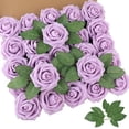 thumbnail image 1 of 25pcs Real Looking Artificial Lavender Roses w/Stem for DIY Wedding Bouquets Centerpieces Arrangements Party Baby Shower Valentines Day Christmas Tree Decorations, 1 of 7