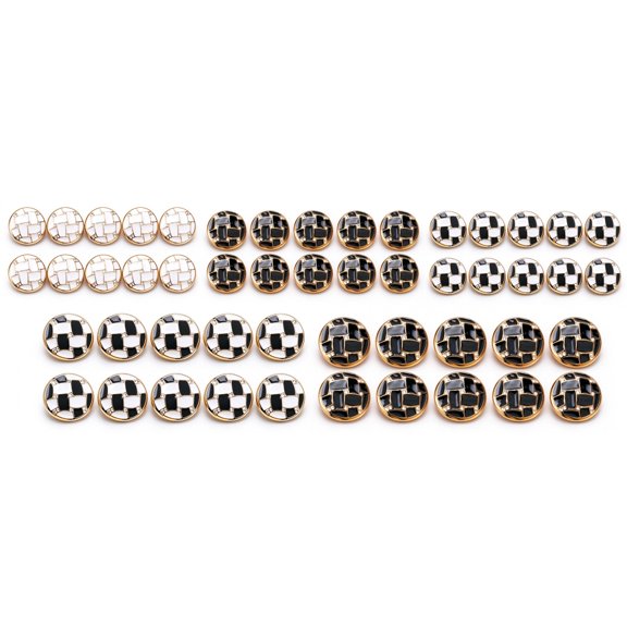 25pcs Retro Plaid Rhinestone Plastic Buttons Enamel Colored Circular Coat with Foot Buttons DIY Replacement Buttons for Suits