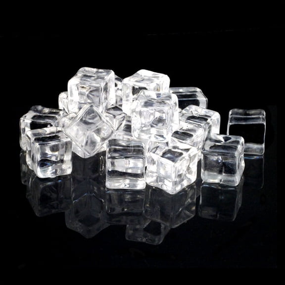 25pcs Reusable Ice Cubes Washable Ice Cubes Refreezable Ice Cubes for Whiskey, Cocktails, Coffee - Re-freezable & Washable(Transparent)