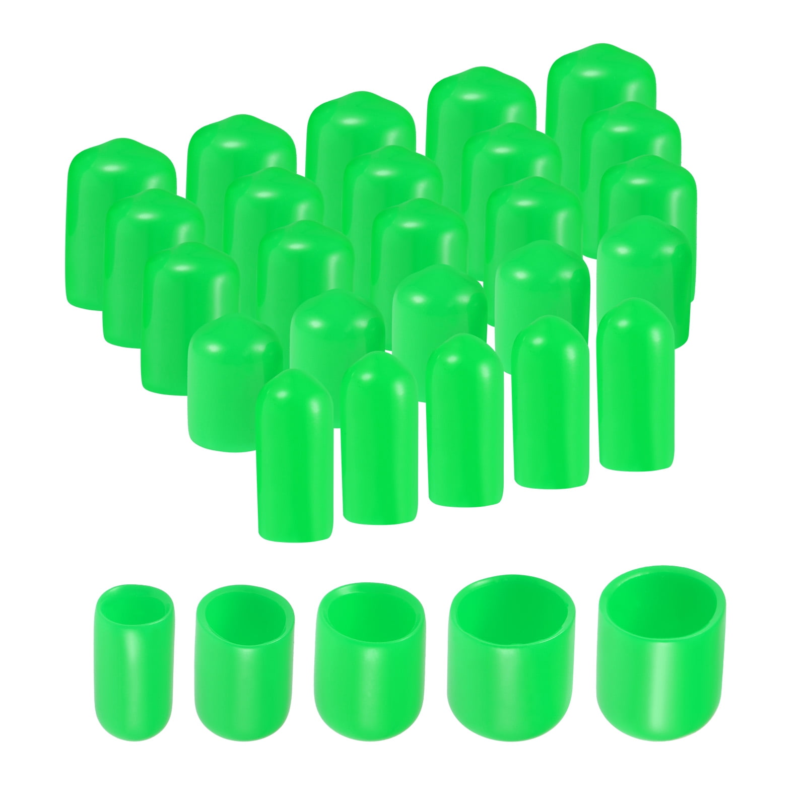 sourcing map 25stk. Rubber eindkappen 5/8 (16mm) ID vinyl ronde eindkap schroefdraadbescherming zwart