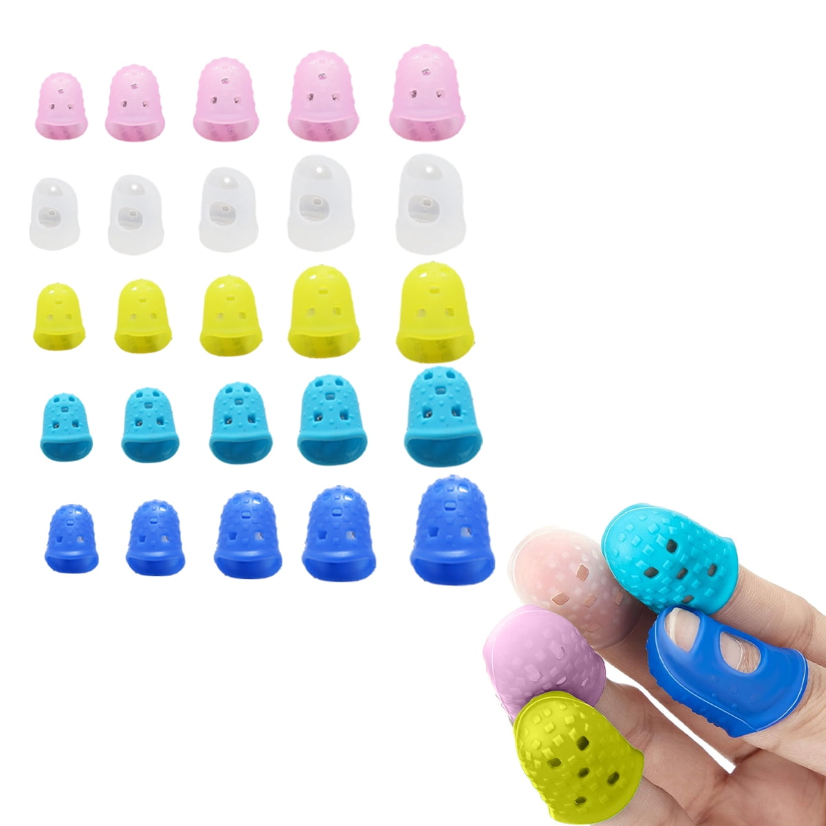 25pcs Rubber Fingers Tips Guard Finger Protector Covers Caps for
