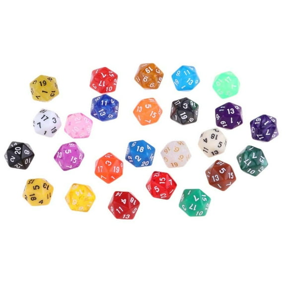 25pcs / Set 20 Sided D20 Multicolor Accessories &D RPG Tabletop Games - 1cm