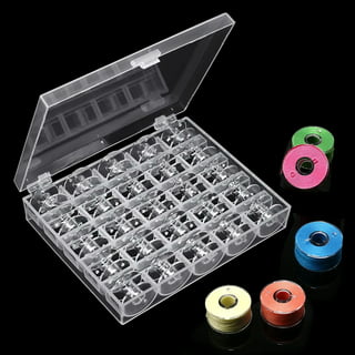 25 Pcs Metal Bobbins for Sewing Machine with Storage Box, A Class 15  Universal Bobbins in Case Compatible for Brother, Janome, Singer, Bernina