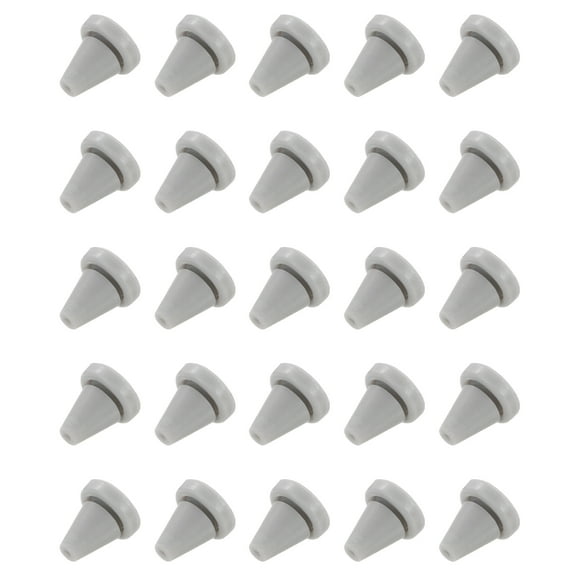 Uxcell 25Pcs Shower Head Replacement Nozzles, Silicone Nozzle Sprinkler Spout Round Nib Fit 6mm Hole, Dark Grey