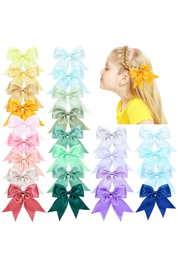 25pcs Silky Ribbon Hair Bow Alligator Hair Clips Barrettes Hair Accessories for Baby Girls Toddlers Kids Teens