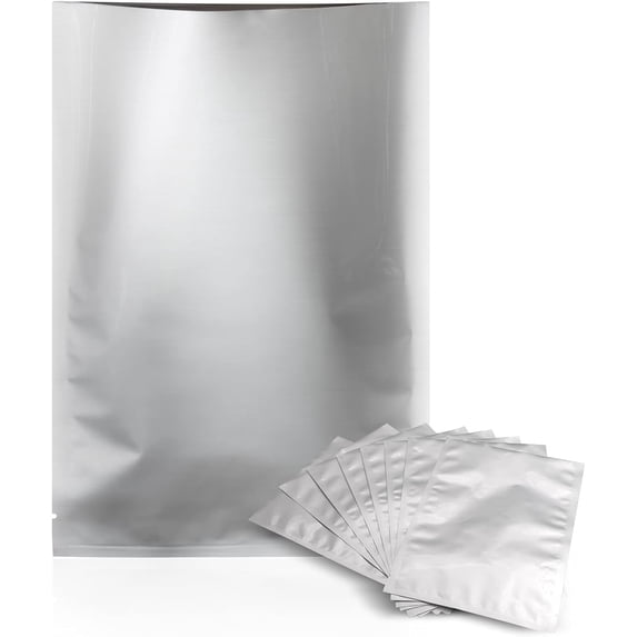 25pcs Silver Mylar Flat Bags Aluminum Foil Packaging Bag Bulk Food Storage Pouch 10x24