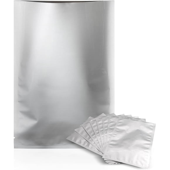 25pcs Silver Mylar Flat Bags Aluminum Foil Packaging Bag Bulk Food Storage Pouch 10x24
