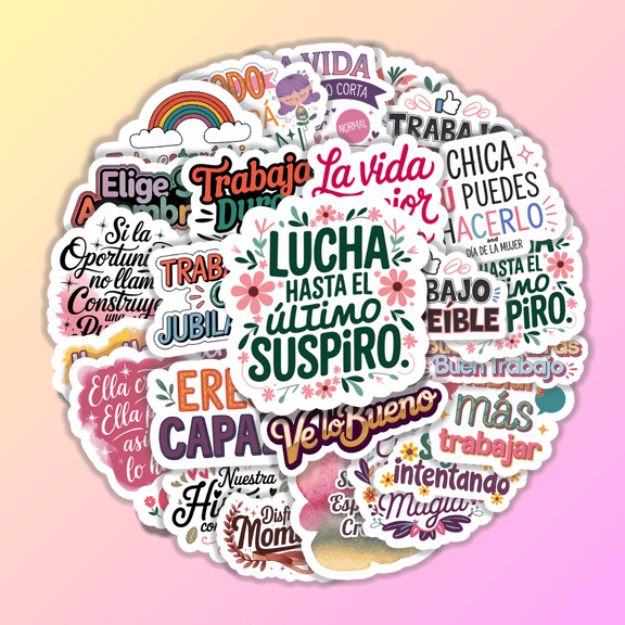 25pcs Spanish Inspirational Stickers Creative Design for Journals Laptops Phones Positive Energy Fun Decorations Gift Cards