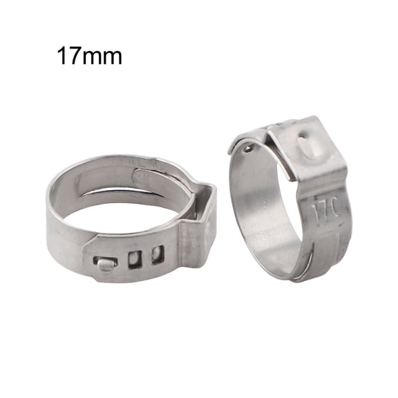 25pcs Stainless Steel Hose Clamps Single Ear Stepless For Sealing Various Hoses Clamps Cinch Clamp Rings
