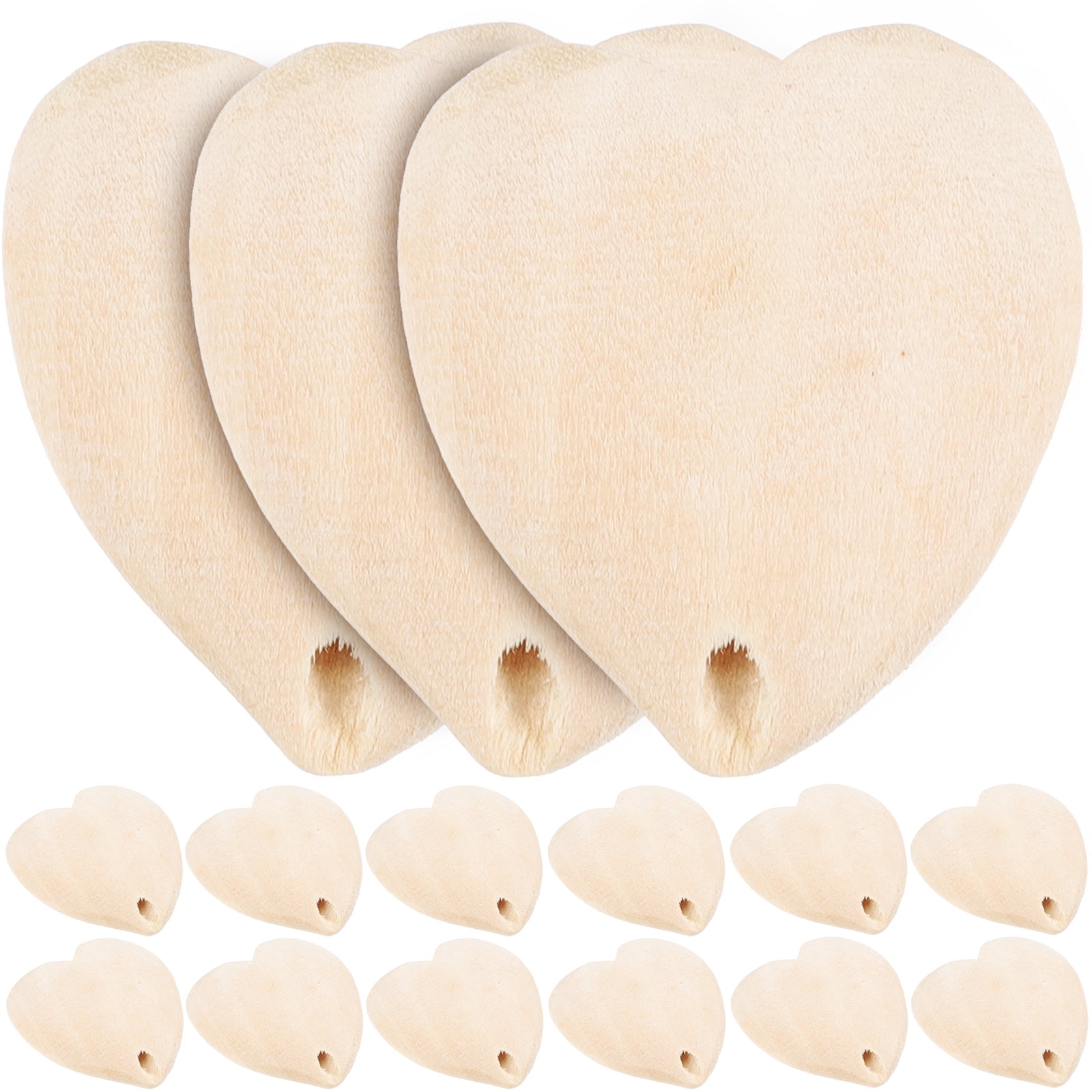 25pcs Unfinished Wood Heart Beads Heart Shaped Jewelry Making Beads