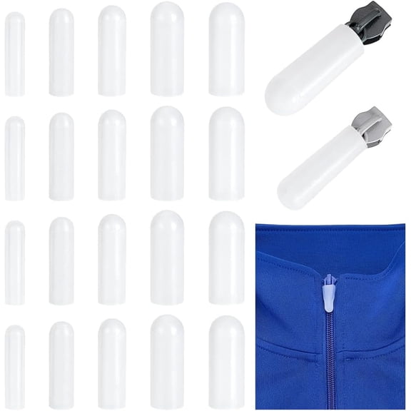 25pcs White Silicone Zipper Protector Covers Guards Multi-Size for Washing Machine Dryer Laundry Care Home Use Noise Reduction