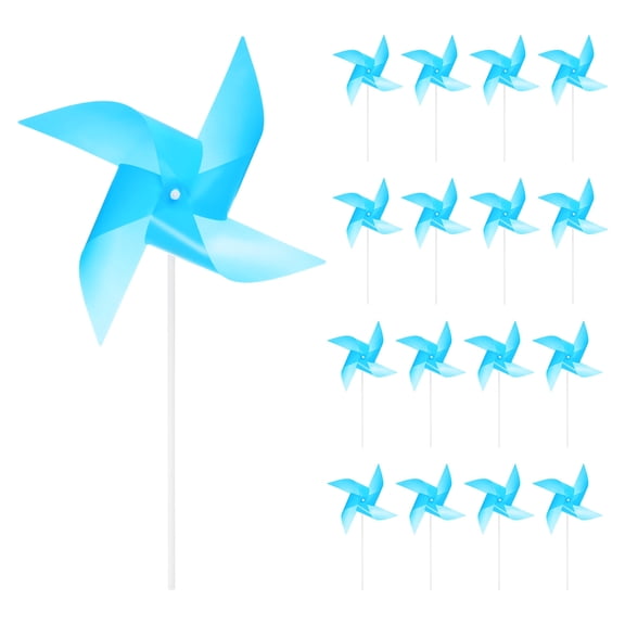 25pcs Windmills for the Yard Garden 17 Inch x 11 Inch 4 Leaves, Light Blue