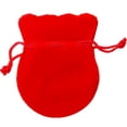 thumbnail image 1 of 25pcs/lot Velvet Jewelry Bag Multicolor Drawstring Pouch Calabash Shape Gift Packing Bags Gift Bag 6red 9x12cm, 1 of 6