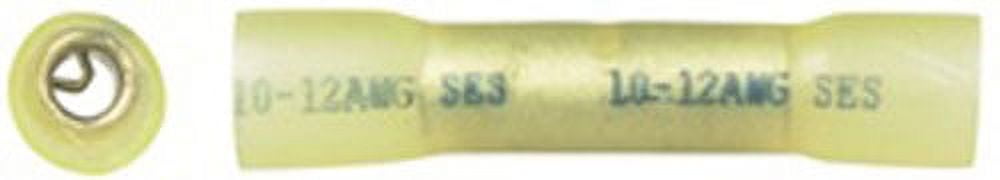 25pk Yellow Heat Shrink Butt Splice Connector 10-12 Ga