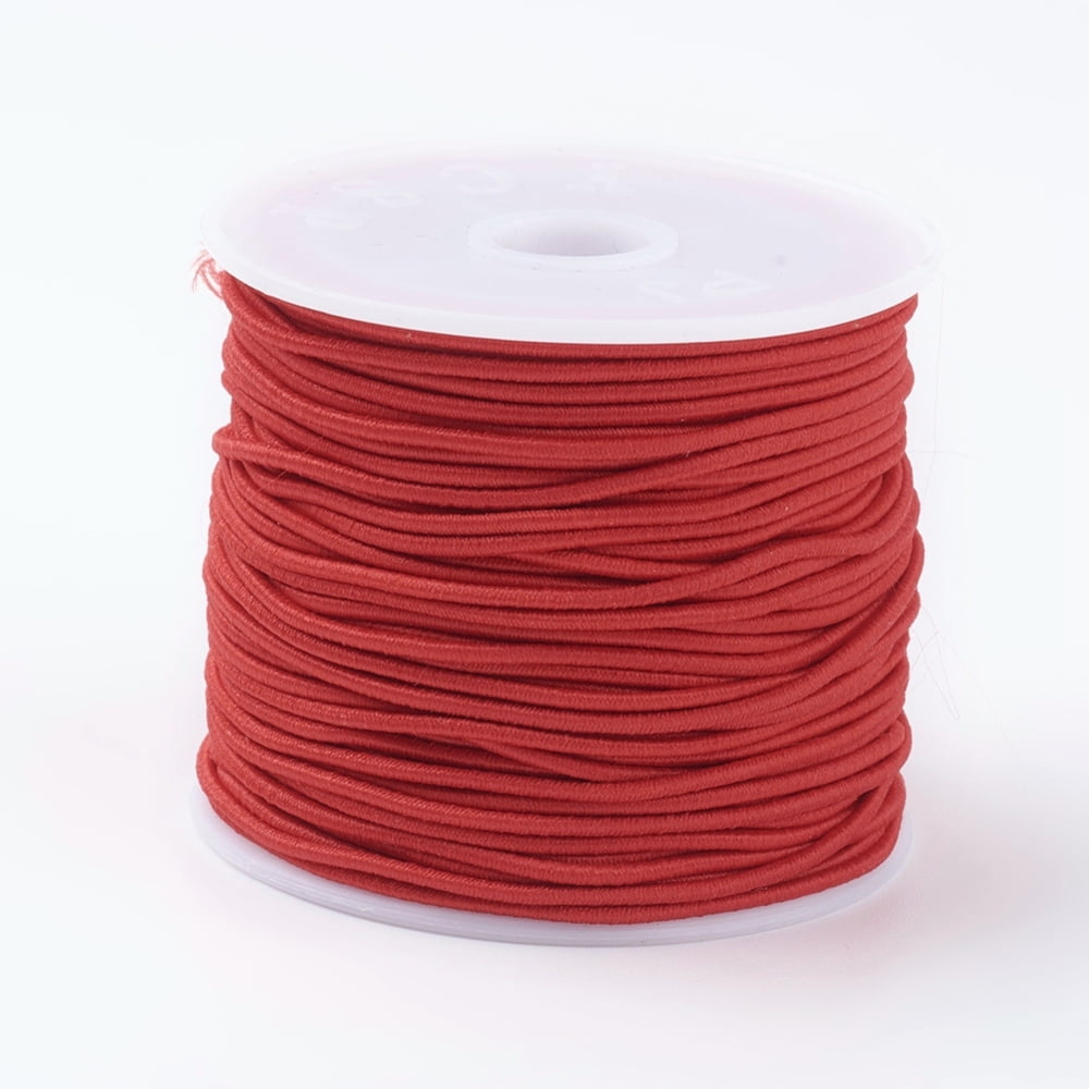 25rolls Elastic Cords Stretchy String for Bracelets Necklaces Jewelry Making Red 0.8mm about 26.24~28.43 yards(24~26m)/roll