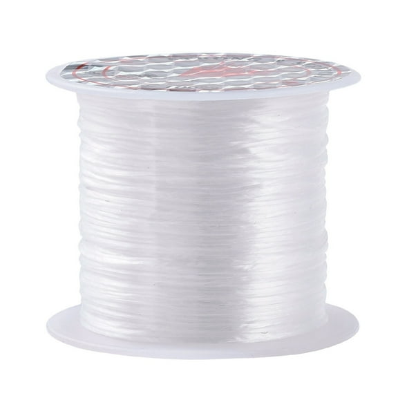 25rolls Flat Elastic String Elastic Beading Thread for Stretch Bracelet Making Dyed White 0.8mm about 9.84~10.93 yards(9~10m)/roll